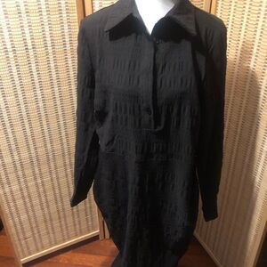 Pretty Little Thing Black Long Sleeves Gathered Skirt Midi Dress NWT